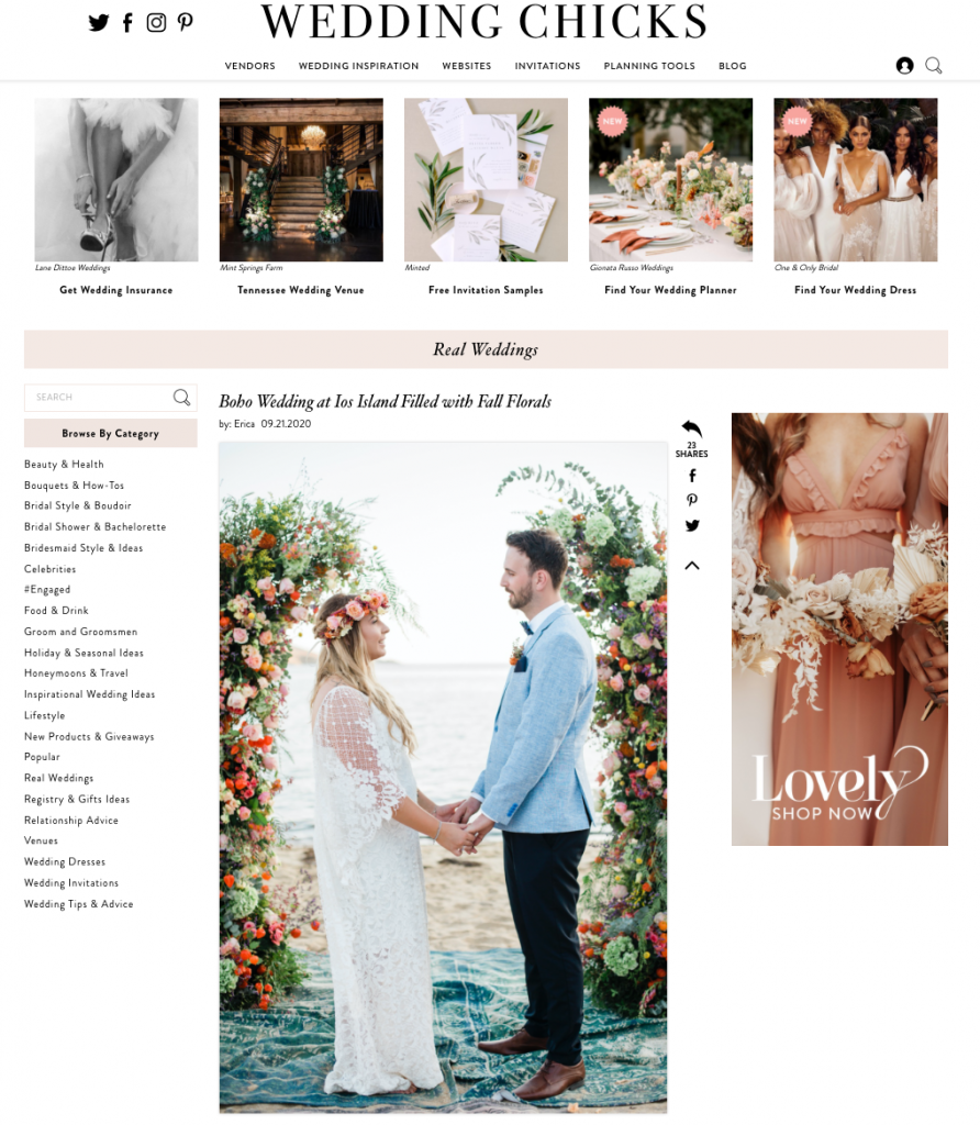 Fiorello Photography featured on Wedding Chicks