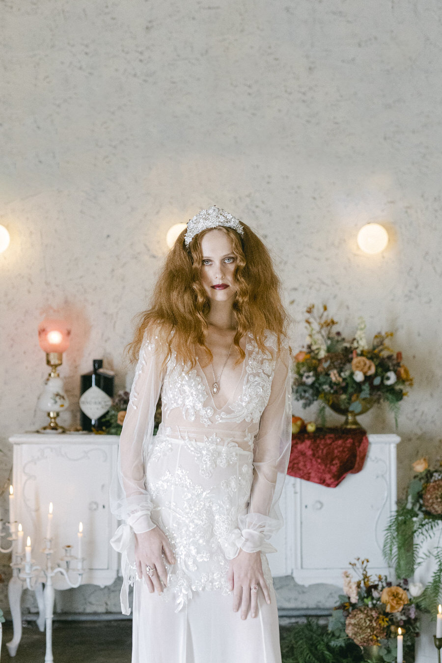 Baroque Inspired Wedding Editorial at Indoor Industrial Art Space by Fiorello Photography