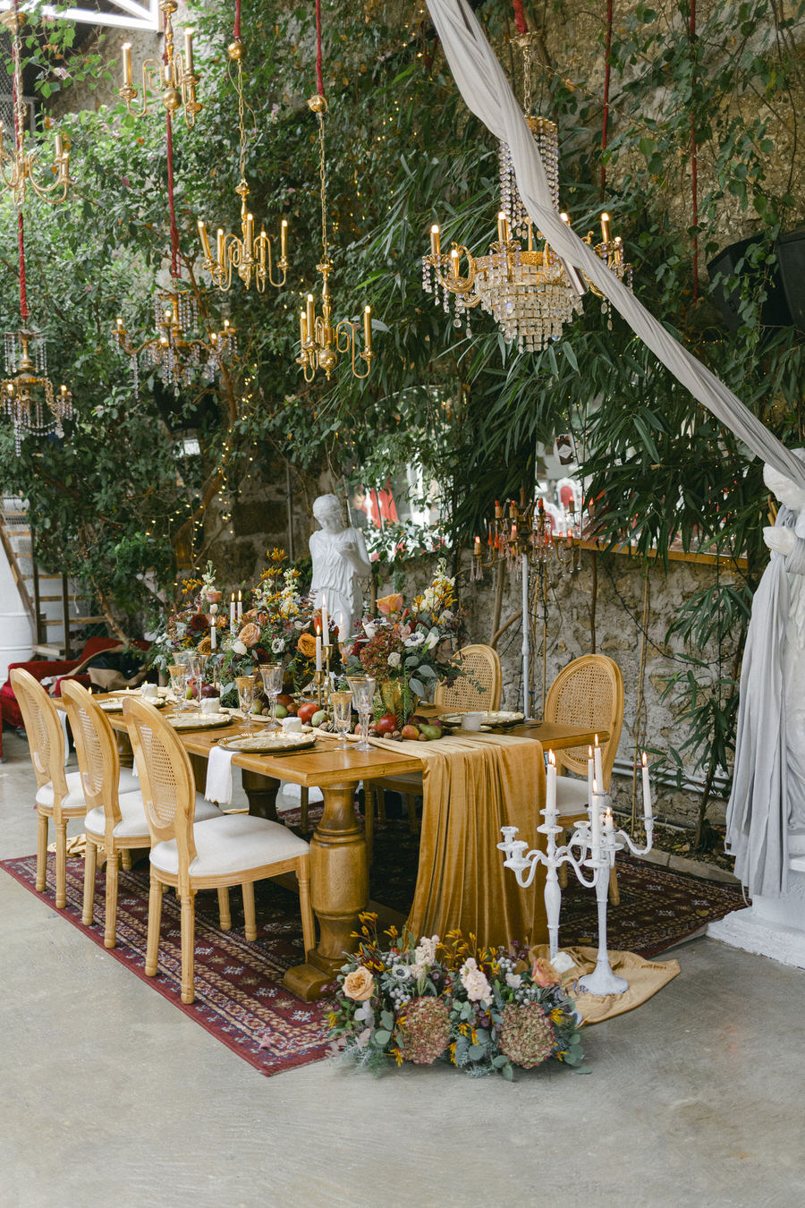 Baroque Inspired Wedding Editorial at Indoor Industrial Art Space by Fiorello Photography