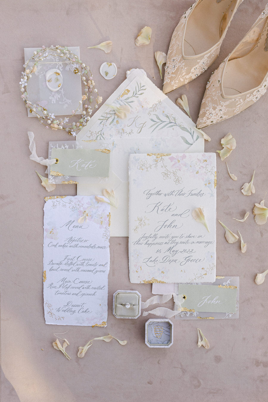 Botticelli Inspired Wedding Editorial in Greece Fiorello Photography